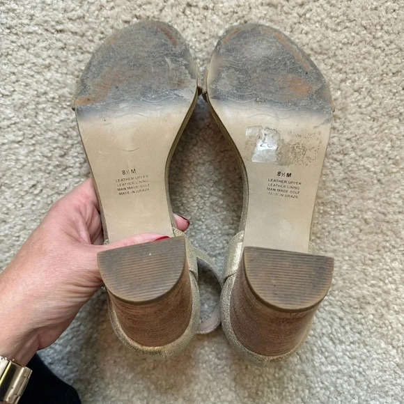 ABLE Elizabeth Ankle Strap Heel in Gold Metallic - Picture 8 of 8